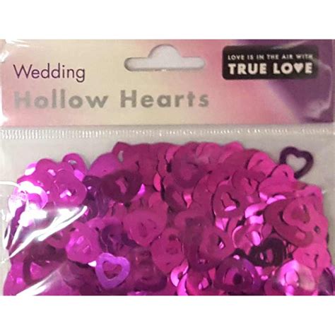Wedding Hollow Hearts Confetti Cerise