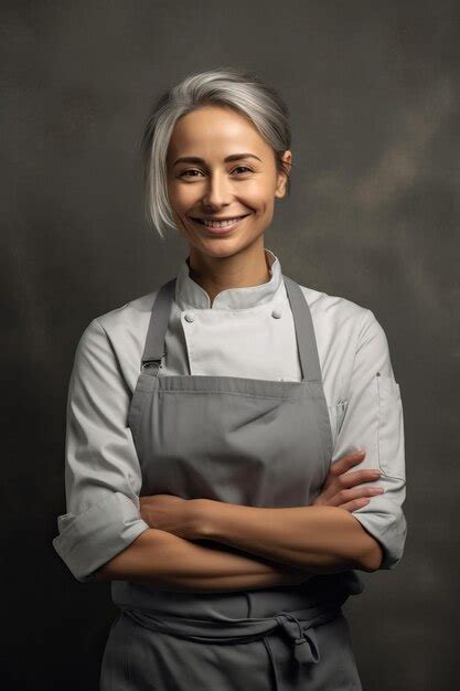 Una Foto De Retrato De Un Chef Sonriente Realista Foto Premium