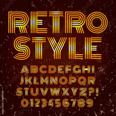 Old Style Alphabet Retro Type Font Disco Vintage Typography Poster