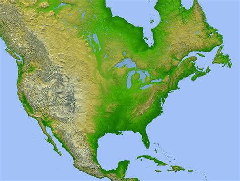 Topographic Map Of North America