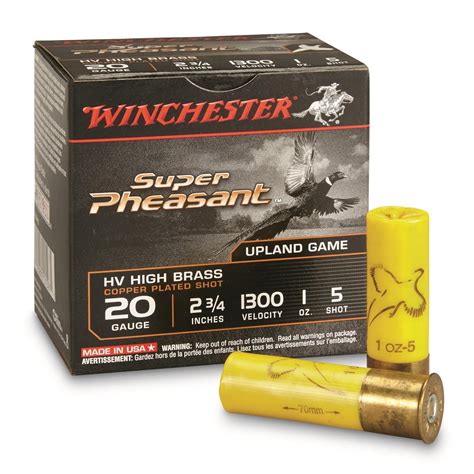 winchester 20 gauge 2 3 4 1 oz super x super pheasant copper plated shotshells 25 rounds