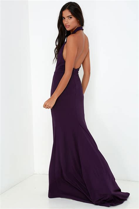 Purple Dress Maxi Dress Halter Dress Backless Dress 98 00