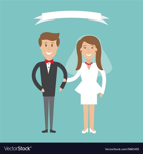 cute cartoon wedding couple royalty free vector image
