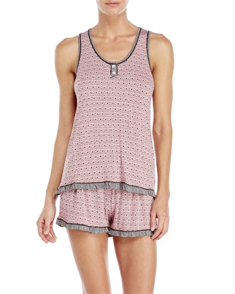Lyst Kensie Two Piece Tank Top And Shorts Pajama Set In Pink