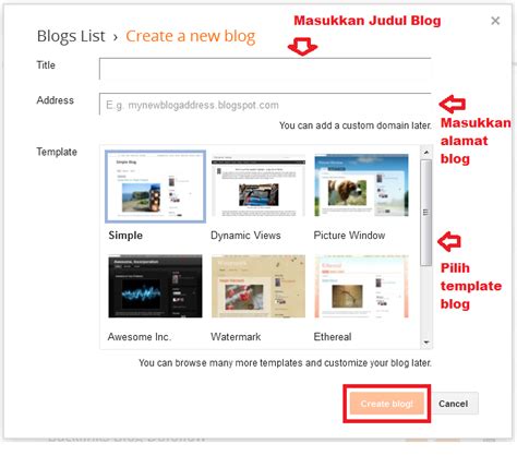 Cara Membuat Blog Gratis Di Blogger Panduan Lengkap Blog Oonline