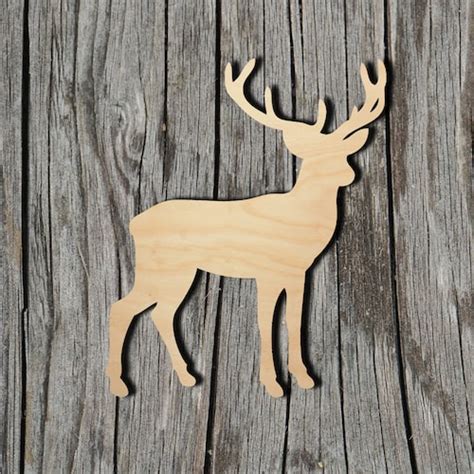 Buck Deer Laser Cut Out Unfinished Wood Shape Craft Supply Etsy Ireland