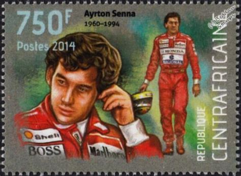 Ayrton Senna Formula One F1 Gp Racing Car Driver Stamp 33 2014 Caf Ebay
