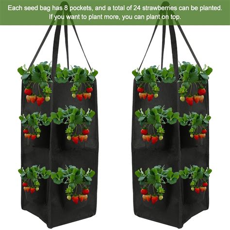 Strawberry Planting Growing Bag 10 Gallons Multi Mouth Container Bags