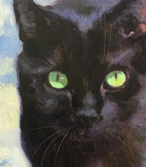 Adopt296 By Katya Minkina Black Cat Painting Black Cat Drawing