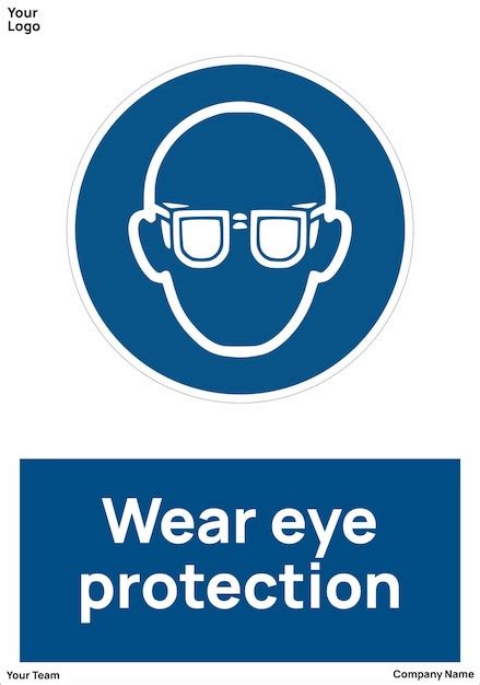 Premium Vector Wear Eye Protection Wear Eye Protection Signs Symbols