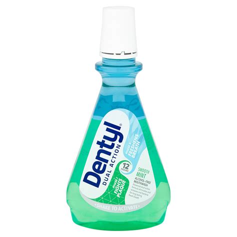 dentyl dual action smooth mint mouthwash 500ml wilko