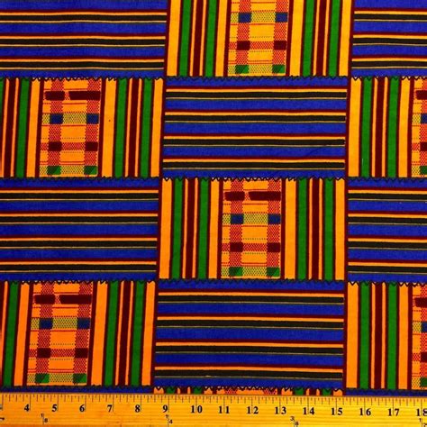 Kente African Print Fabric Cotton Ankara Inches Sold By The Yard
