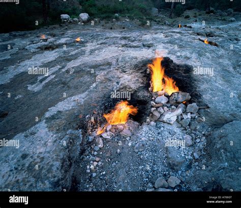 Eternal Fire Of The Chimera Olympus Turkey Eurasia Stock Photo Alamy