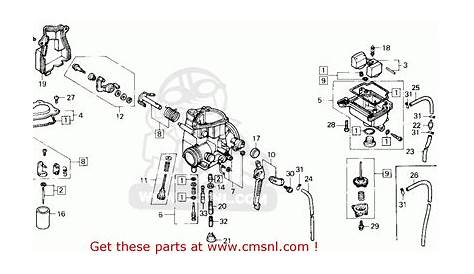 Honda Trx250x Fourtrax 250x 1991 (m) Usa Carburetor - schematic partsfiche