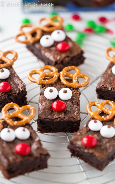 Watch our video tutorial on how to make mince pie brownies for extra cooking tips. Easy Rudolph Brownies - Your Cup of Cake