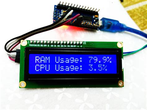 Cpu And Ram Usage Monitor Windows And Linux Arduino Project Hub