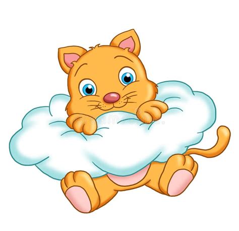 Cat On A Cloud Stock Illustration Illustration Of Illustrations 19002835