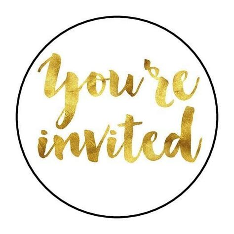 30 Youre Invited Envelope Seals Labels Stickers 15 Round Gold