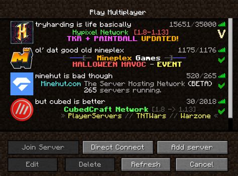 Check spelling or type a new query. My server list | Hypixel - Minecraft Server and Maps