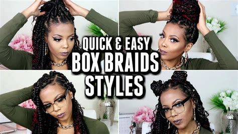 The braiding hair is added in small pieces use clear rubber bands to secure rows of beads on random sections of braids for an unexpected style. 11 QUICK & EASY BOX BRAID STYLES | HOW TO STYLE JUMBO BOX ...