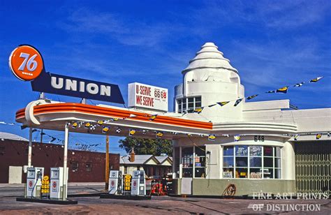 Union 76 Gas Station 1950s Era Premium Print Old Gas Stations