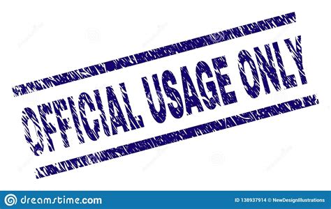 Scratched Textured Official Usage Only Stamp Seal Stock Vector