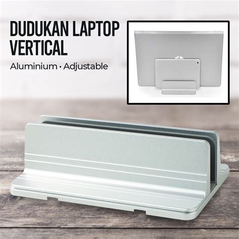 Dudukan Laptop Vertical Stand Holder Aluminium Adjustable Af 26d