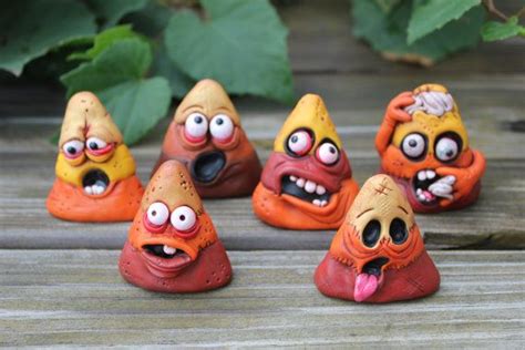 Mini Zombie Candy Corn Pendant Ornaments By Mirandascritters Polymer