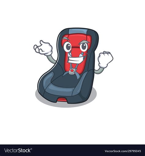 Happy Confident Successful Baby Car Seat Cartoon Vector Image