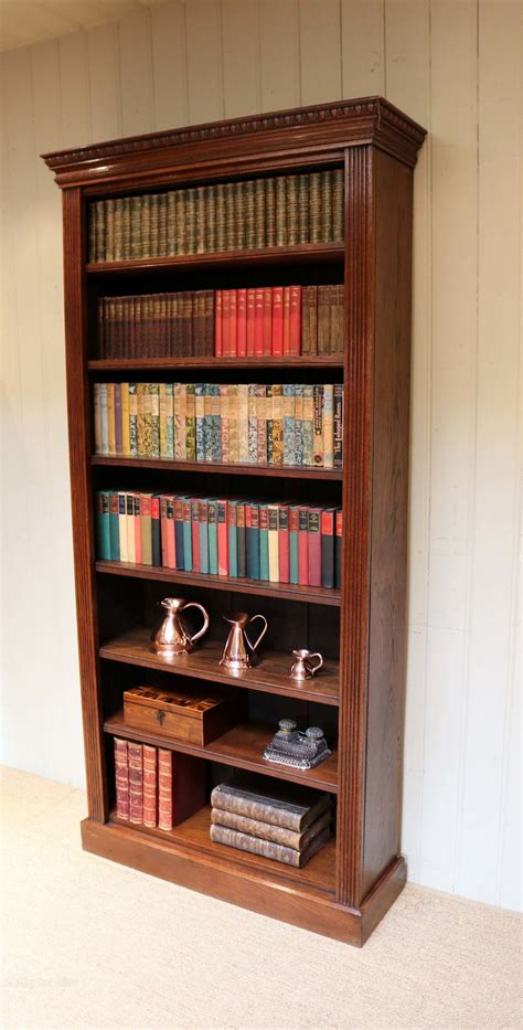 Tall Open Oak Bookcase As294a2339 Antiques Atlas