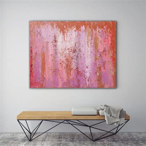 Pink Abstract Xlarge Canvas Art Oversized Painting Original Art Pink