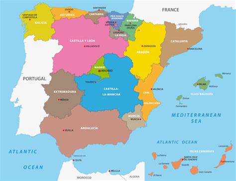 Spain is bordered by the if you are interested in spain and the geography of europe, our large laminated map of europe might. Spanish Wine Regions and History - Grapes & Grains
