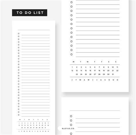Calendars And Planners Paper Minimalist To Do List Checklist Instant
