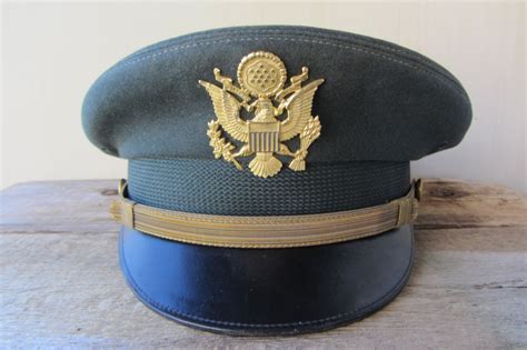 Us Army Officer Company Grade Military Green Wool Dress Hat