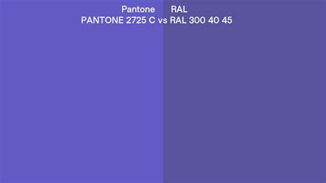Pantone 2725 C Vs Ral Ral 300 40 45 Side By Side Comparison
