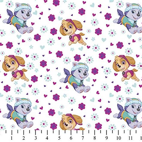 Paw Patrol Pups Flower Power Cotton Fabric By The Yard Pricepulse