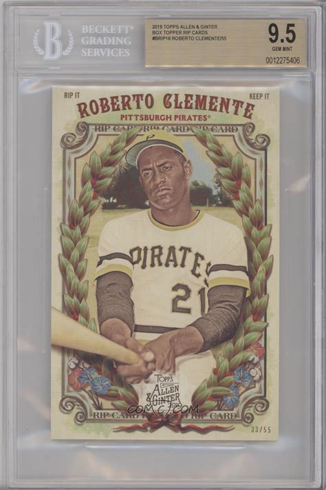 2019 Topps Allen And Ginters Boxloader Triple Rip Cards Brip 18 Roberto Clemente 55 Bgs 9