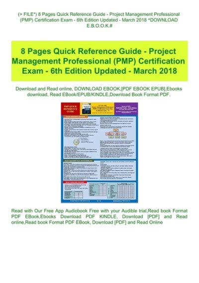 Pdf File 8 Pages Quick Reference Guide Project Management