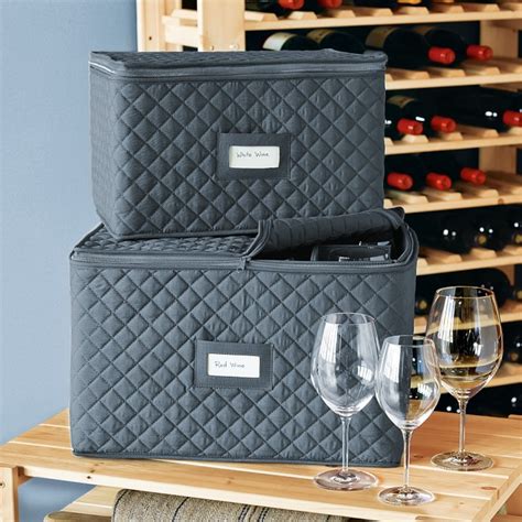 Quilted Stemware Storage Cases Wine Glass Storage Williams Sonoma