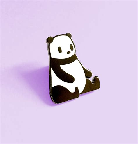 Panda Enamel Pin Cute Animal Pin Pin Badge Hard Enamel Etsy