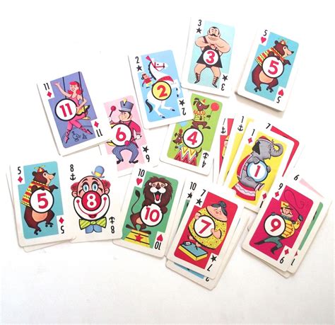 Classic card game for 4 players. Crazy Eights Game, Complete Vintage Whitman Circus Themed Kids Card Game by planetalissa on Etsy ...