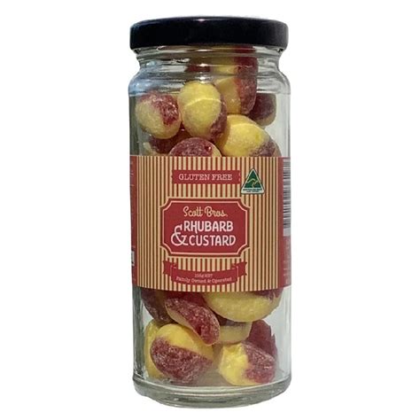 Buy Scott Bros Candy Vintage Rhubarb And Custard Boiled Sweets Jar 155g