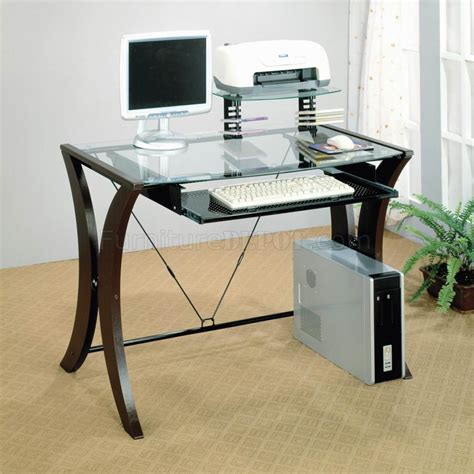For those who plan to construct the new or remodeling the old working room, you have to consider when purchasing the office depot computer desk, you have to pick the one which has suitable design. Clear Glass Top & Cappuccino Legs Modern Home Office Desk
