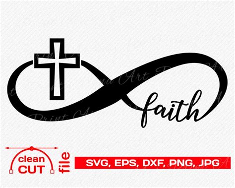 Faith Cross Infinity Svg Cutting And Clipart Files Etsy