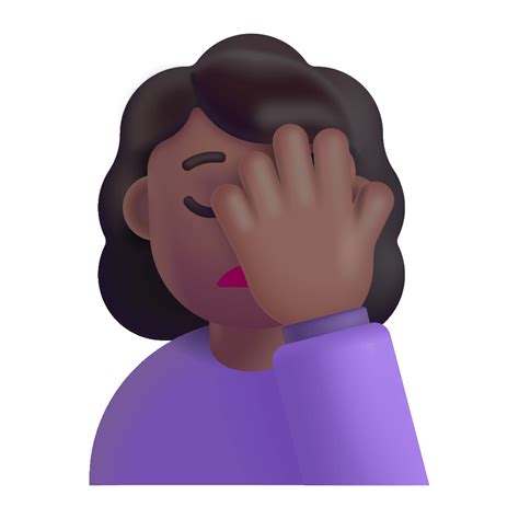 Woman Facepalming 3d Medium Dark Icon Fluentui Emoji 3d Iconpack Microsoft