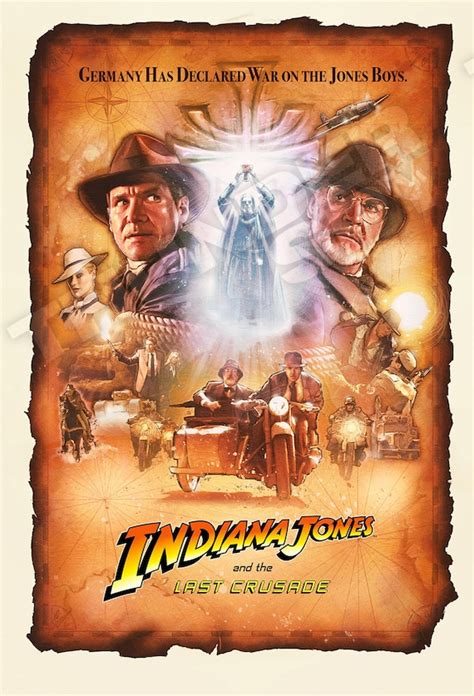 Kunst A Size Indiana Jones The Last Crusade Action Movie Posters Wall Chart Sammeln