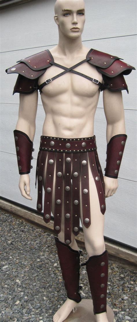 Leather Armor Gladiator Set Larp Cosplay Etsy Costume Armour