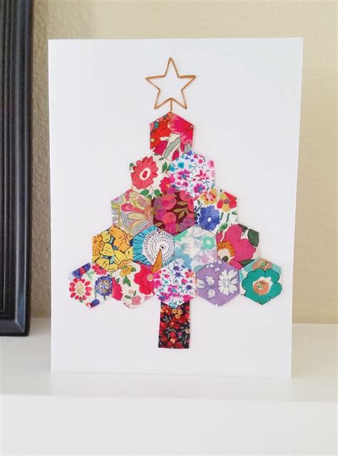 Diy Hexie Christmas Tree Card By Mad For Fabric Use Up Your Fabric