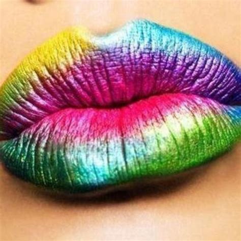 Secretos De Maquillaje Ii Rainbow Lips Lip Art Lipstick Art