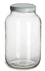 A transparent solid substance used for m.: Large Glass Jar